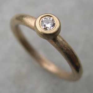 handmade diamond engagement ring 9ct yellow gold