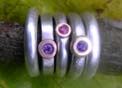 contemporary silver and gemstone rings