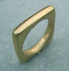 Designer 9ct yellow gold square ring
