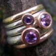 Amethyst engagement ring stack