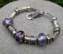 purple and silver beaded bracelet