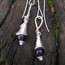 amethyst and silver drop earrings