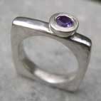 Amethyst square ring side view