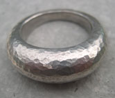 handcrafted chunky silver ring hammered