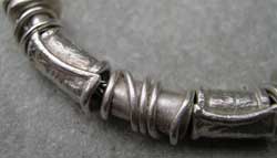 silver bead bracelet detail