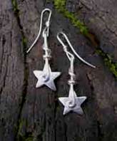 contemporary silver star earrings