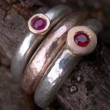 Ruby Engagement Rings with a red gold ring