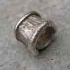 textured silver charm bead