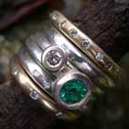 Emerald Diamond & gold rings