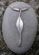 Silver Jasmin leaf pendant with textured beads