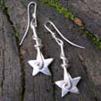 handmade silver star earings