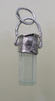 Aquamarine and silver pendant