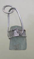 Aquamarine and silver pendant