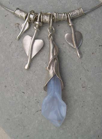 chalcedony and silver necklace