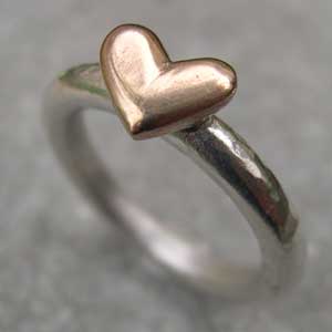 handmade chunky heart ring