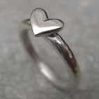 chunky silver heart ring