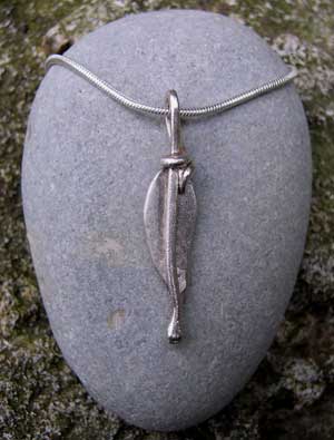 Feather pendant on a chain