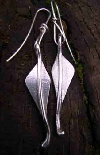 silver leaf designer dearrings