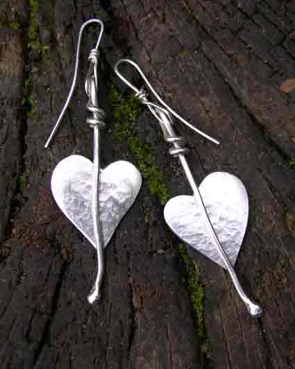 designer silver leaf earrings