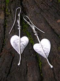 Designer earrings silver leaves