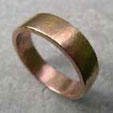 9ct red gold wide band wedding ring designer made