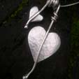 handmade silver heart necklace