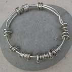 silver expanding bangle with beads
