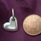 handmade silver heart pendant with coin