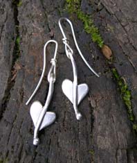 handmade earrings silver hearts