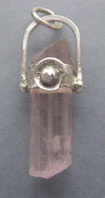 Kunzite and silver pendant