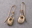 Designer gold pebble earrings