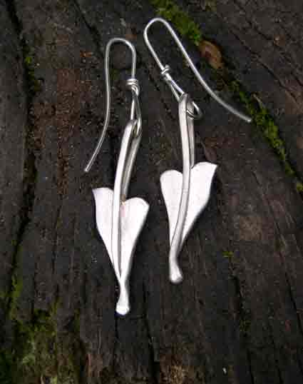 medieval design leaf earrings
