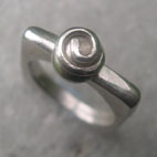 silver spiral square ring
