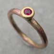 handcrafted ruby  ring in red gold