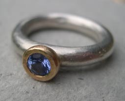 designer engagement ring with sapphire