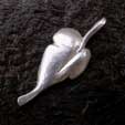 carved silver leaf pendant