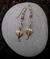 designer gold heart earrings