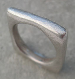 contemporary square silver ring