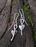 small heart silver earrings